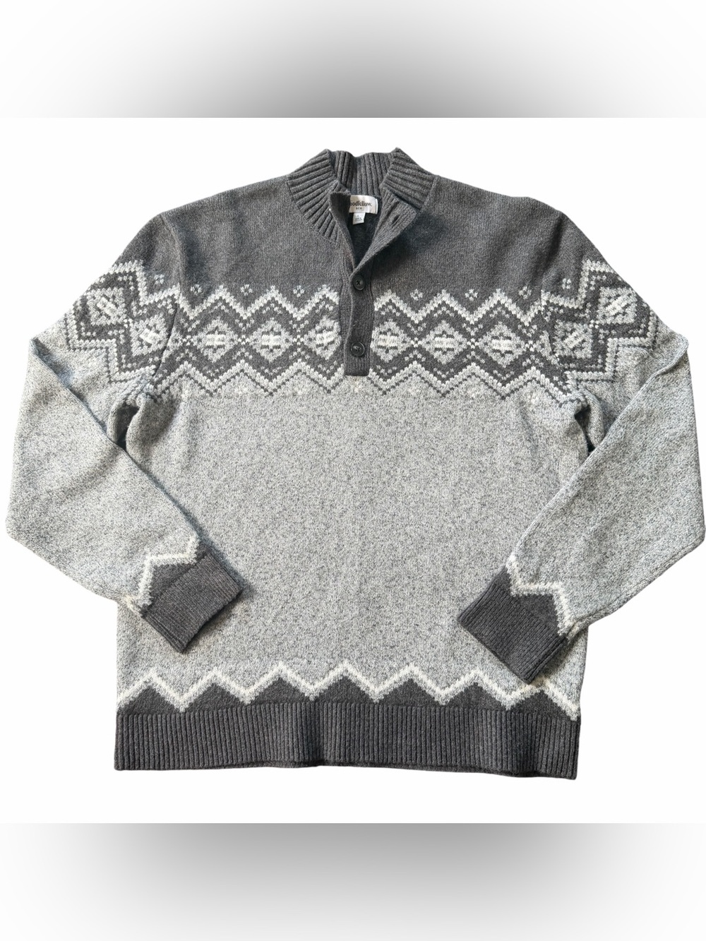 Goodfellow & Co Men’s Large Gray Fair Isle Mock Neck Sweater NWOT